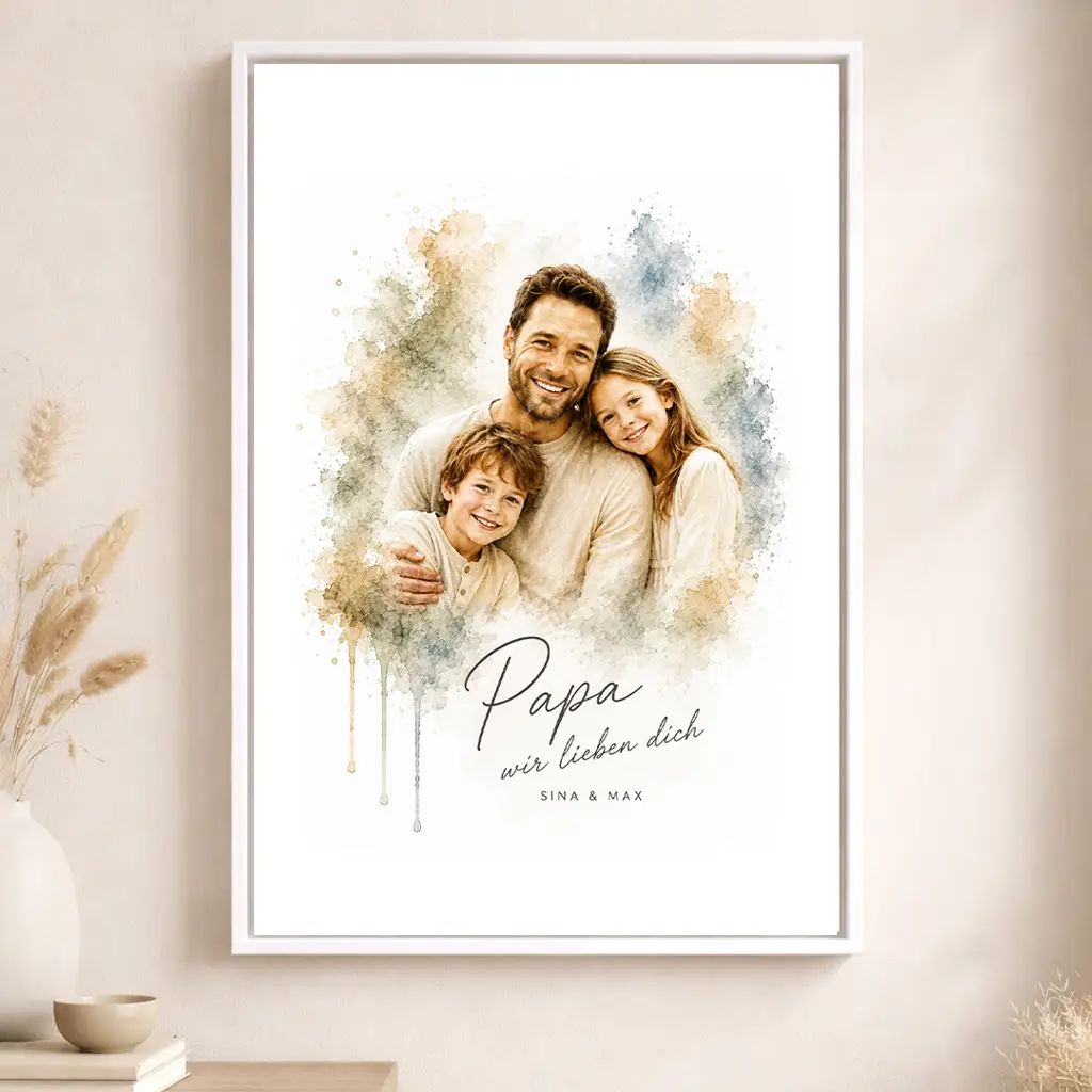 Leinwand Familien-Portrait "Aquarell"