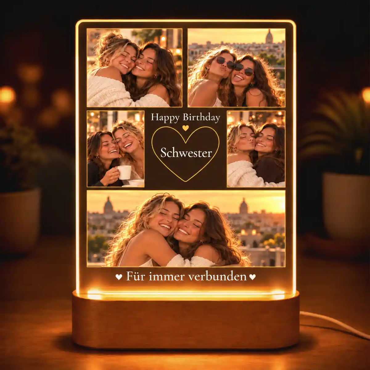 Acrylglas-Lampe Fotocollage "Geburtstag" #2