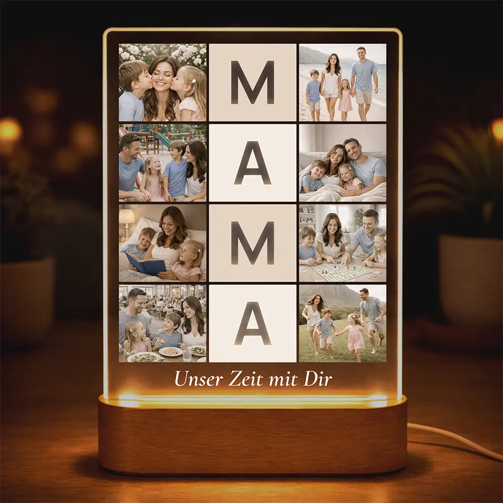 Acrylglas-Lampe Fotocollage "Lieblingsmomente"