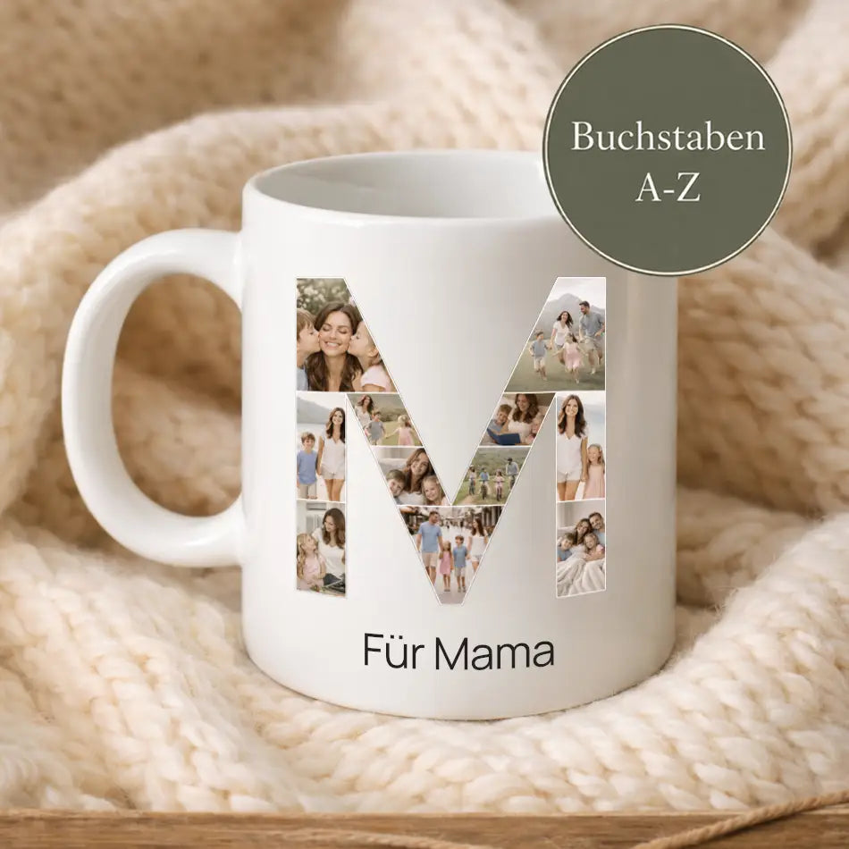 Tasse Fotocollage "Buchstabe"