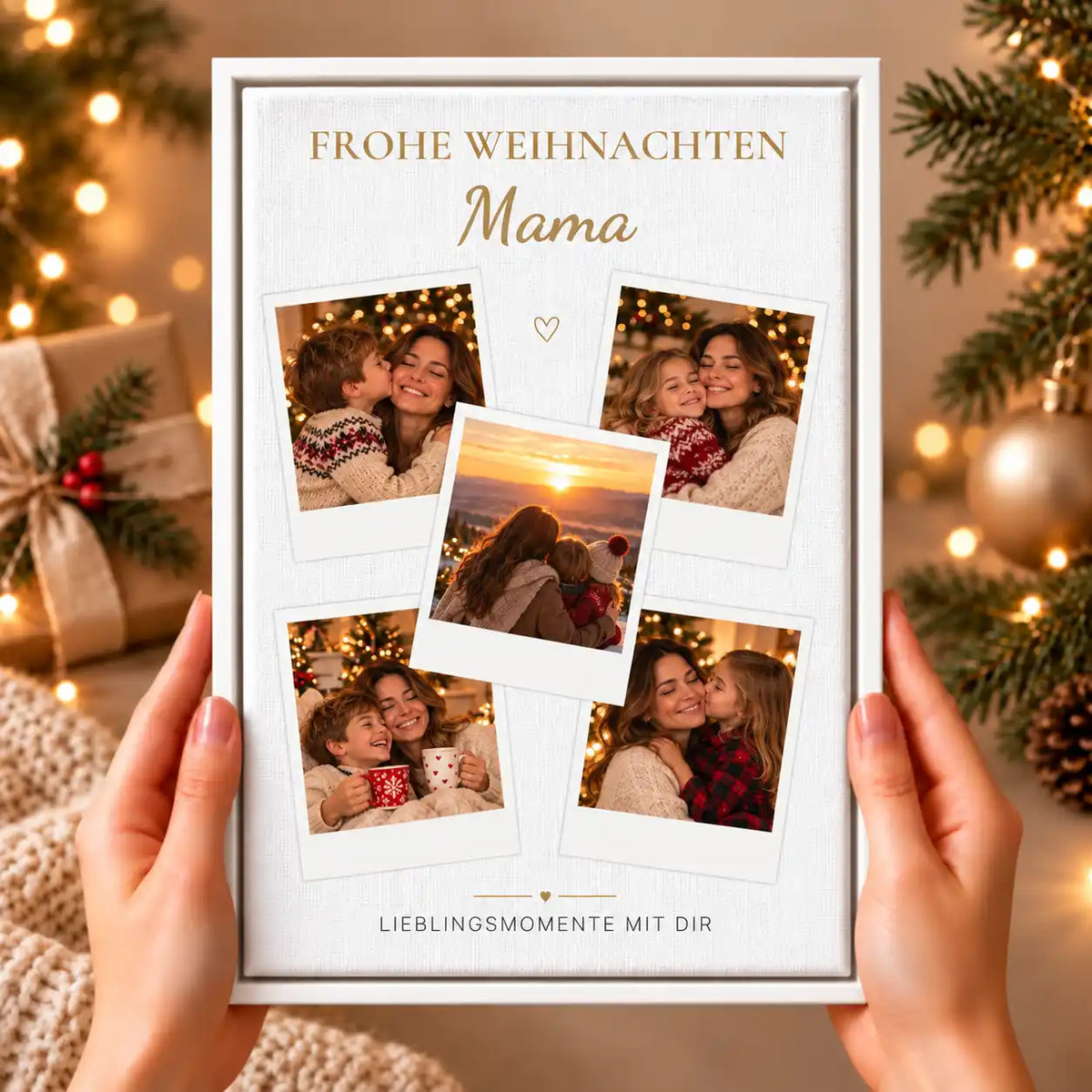 Leinwand Fotocollage "Frohe Weihnachten"