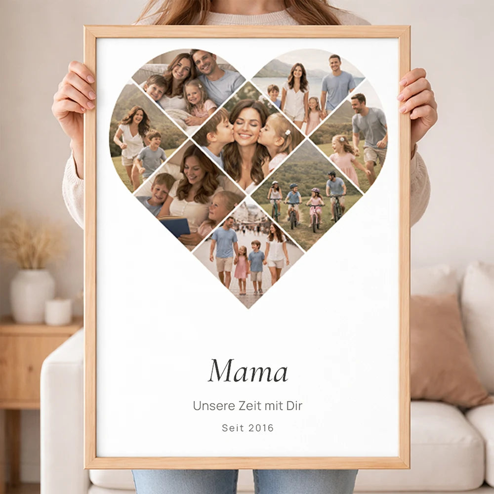 Wandbild Fotocollage "Zeit im Herzen"
