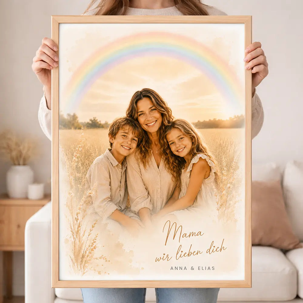 Wandbild Familien-Portrait "Regenbogen"