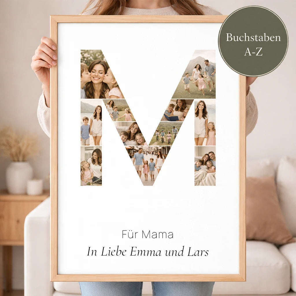 Wandbild Fotocollage "Buchstabe"