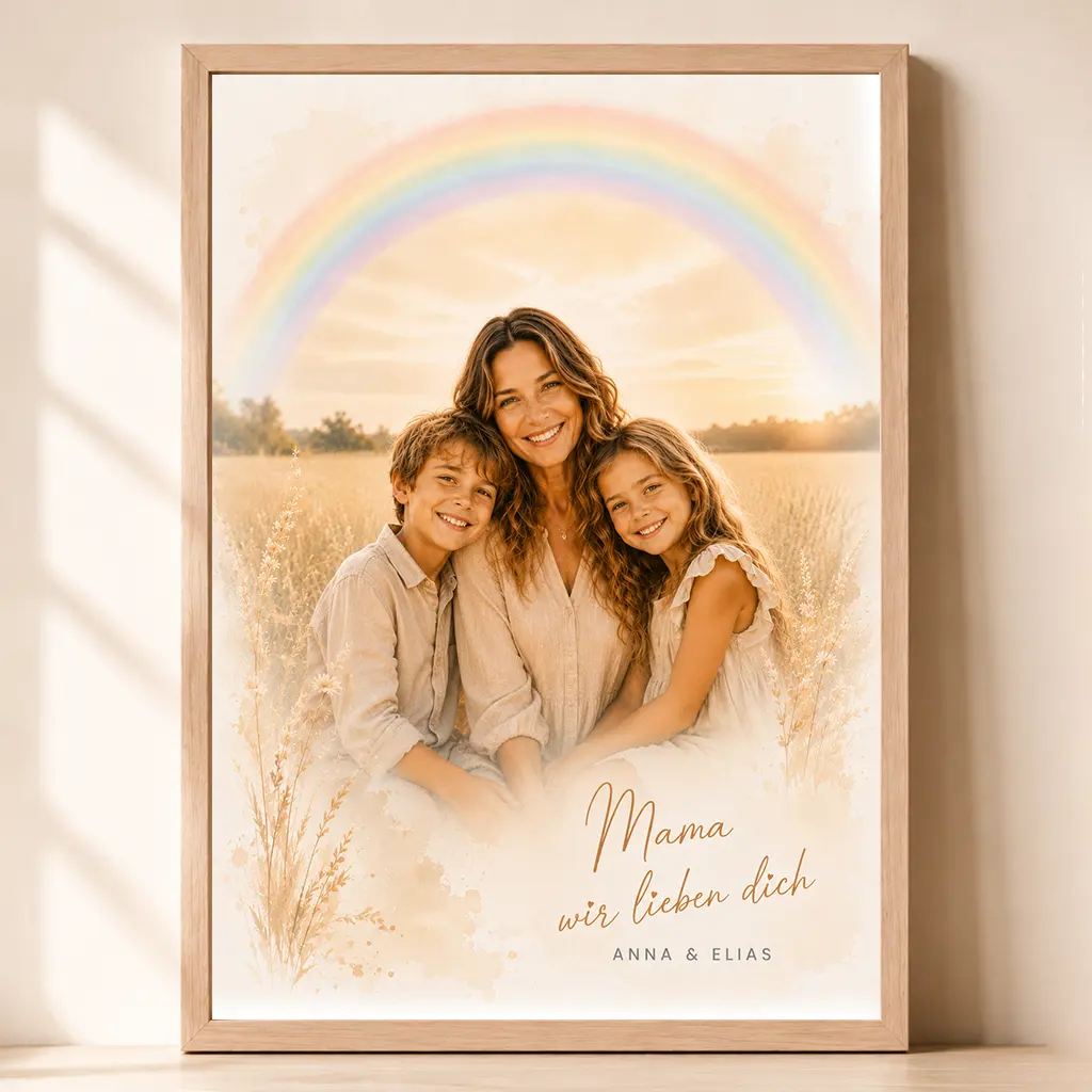 Poster Familien-Portrait "Regenbogen"
