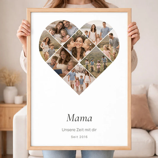 Wandbild Fotocollage "Zeit im Herzen"