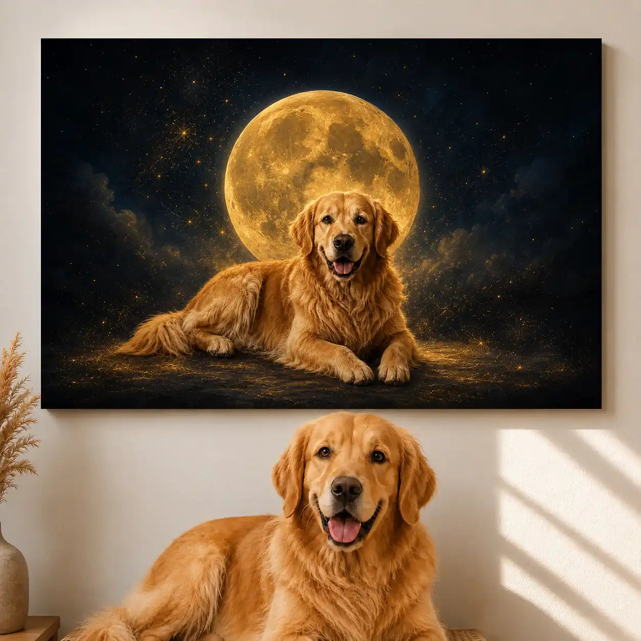 Leinwand Hunde-Portrait „Mondpfote" - Querformat