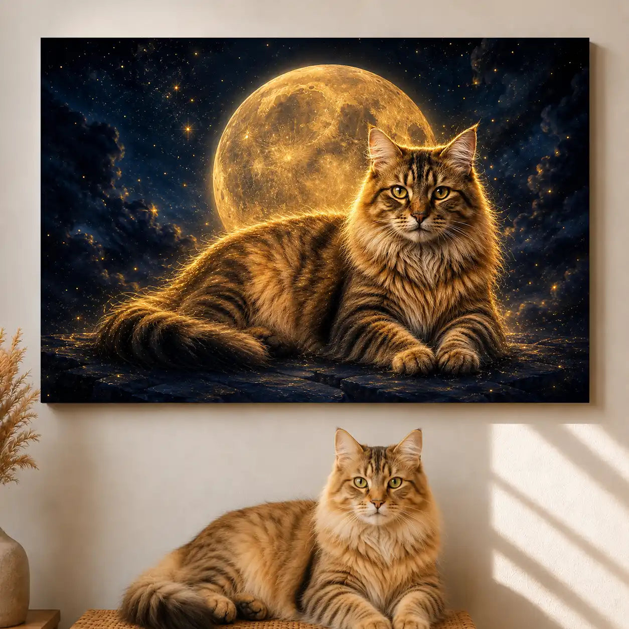 Leinwand Katzen-Portrait „Mondpfote" - Querformat