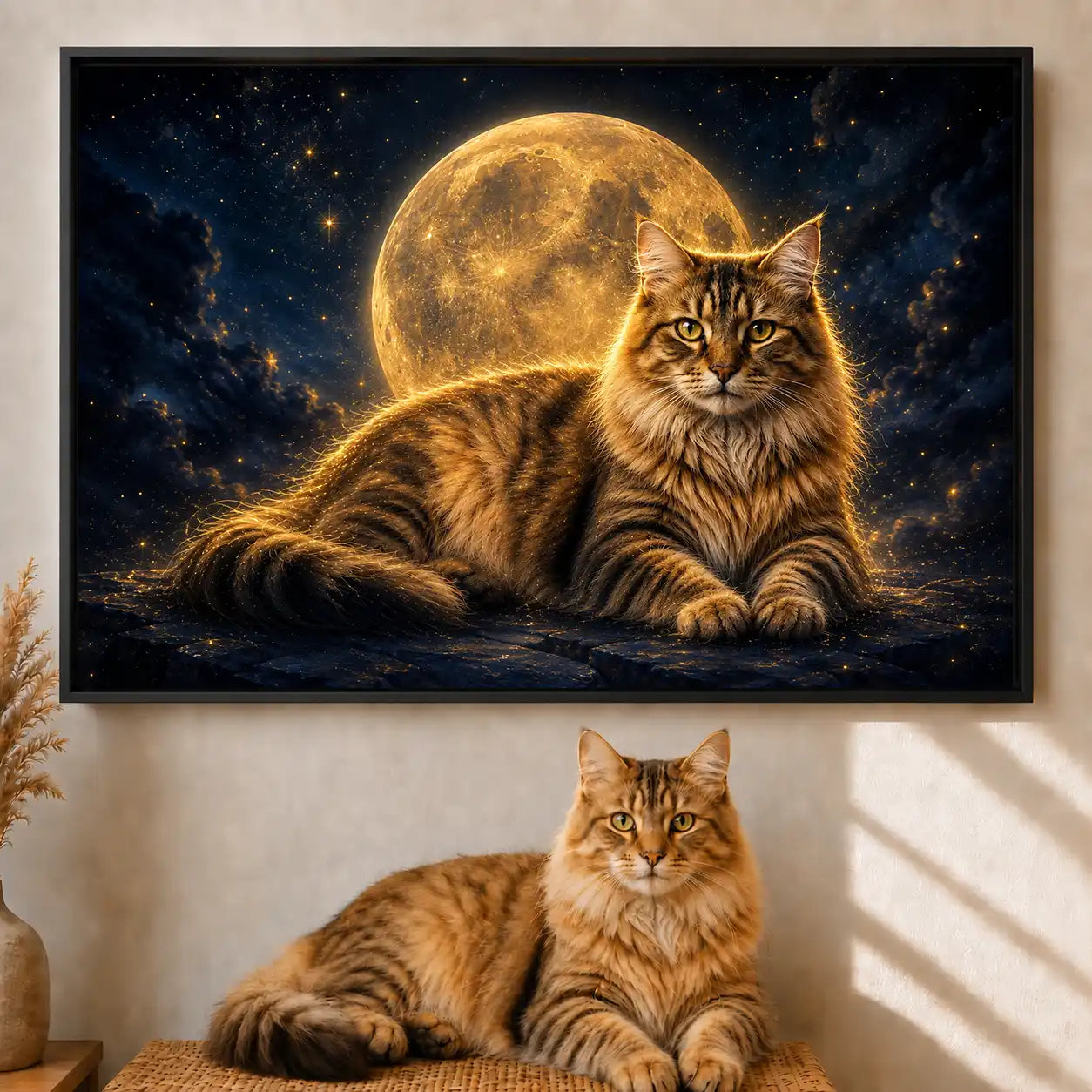 Leinwand Katzen-Portrait „Mondpfote" - Querformat