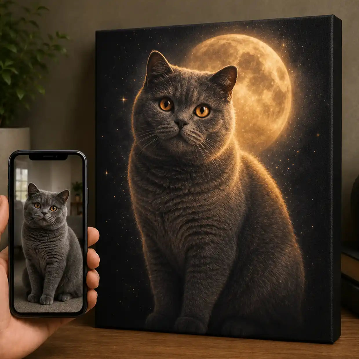 Leinwand Katzen-Portrait „Mondpfote“