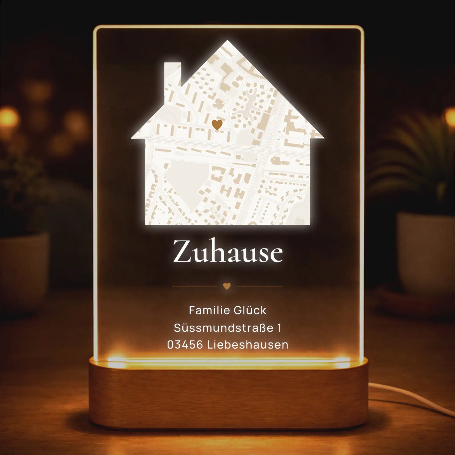 Acrylglas-Lampe "Zuhause"