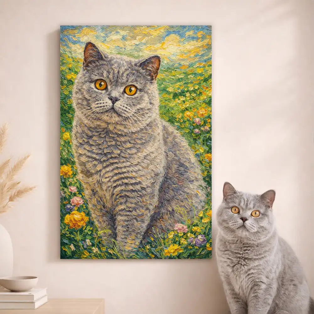 Leinwand Katzen-Portrait „Naturpfote in Öl“