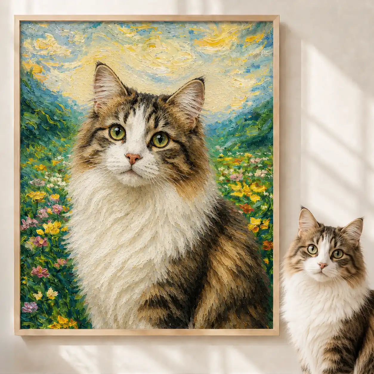 Wandbild Katzen-Portrait „Naturpfote in Öl“