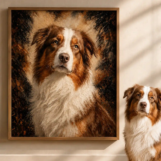 Wandbild Hunde-Portrait „Pfote in Öl“ 