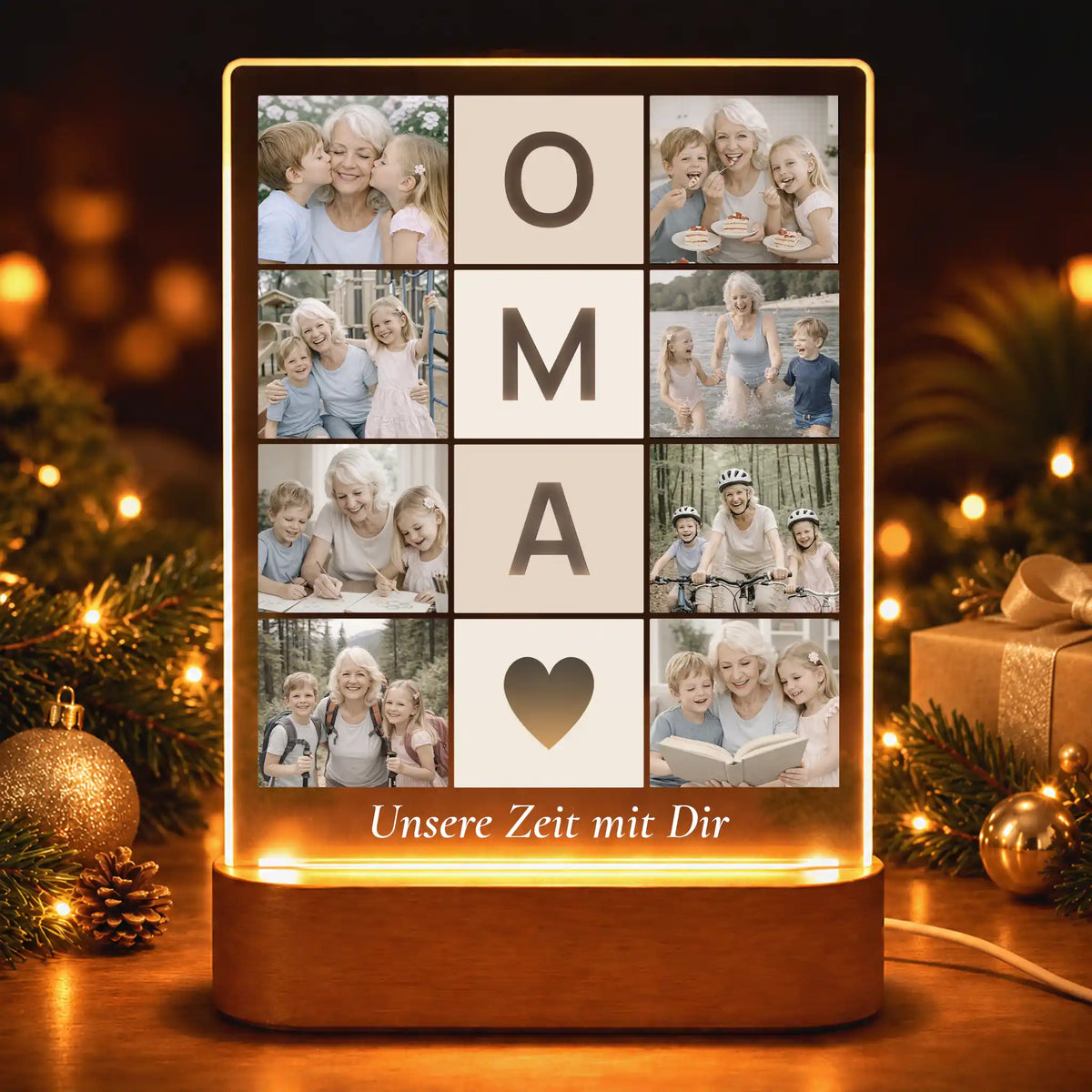 Acrylglas-Lampe Fotocollage "Lieblingsmomente Xmas 2026"