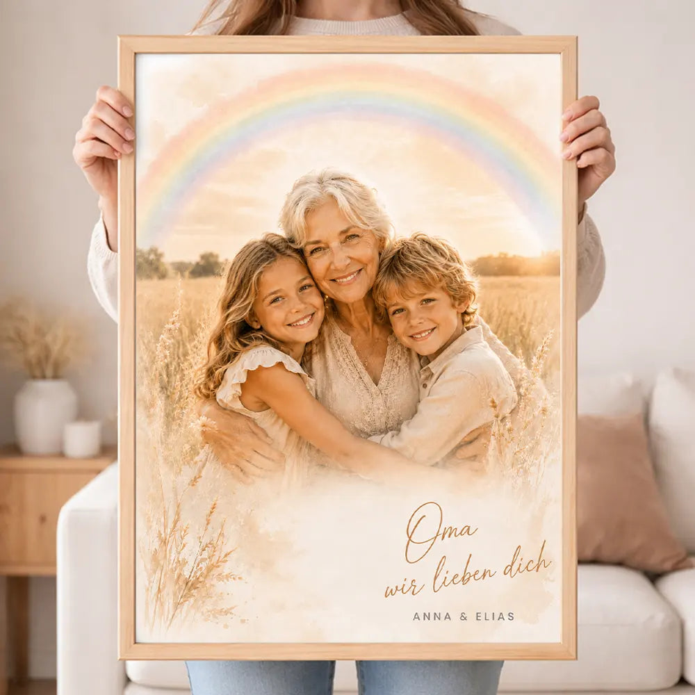 Wandbild Familien-Portrait "Regenbogen"