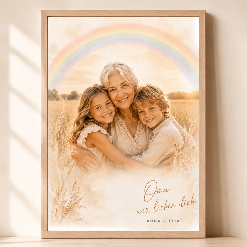 Poster Familien-Portrait "Regenbogen"
