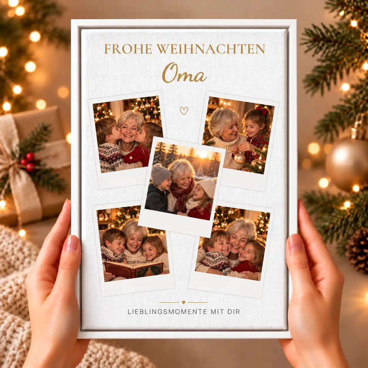 Leinwand Fotocollage "Frohe Weihnachten"