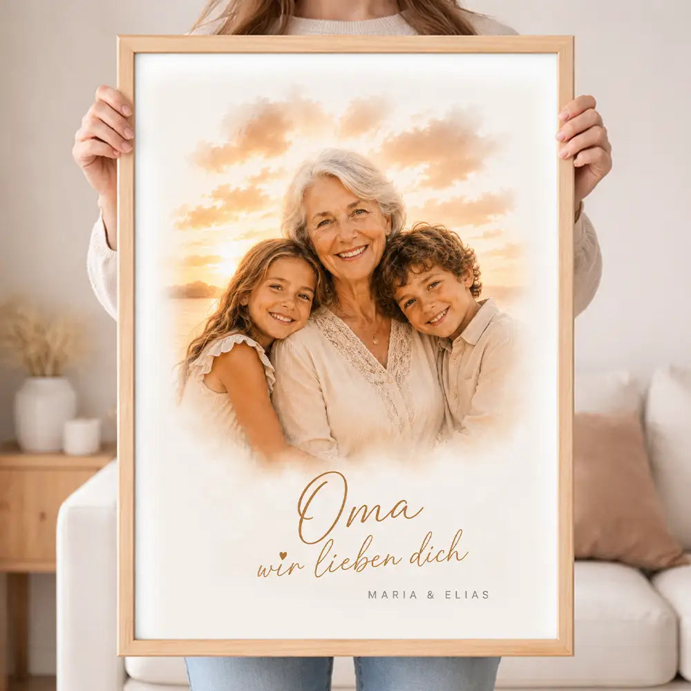 Wandbild Familien-Portrait "Sonnenuntergang"