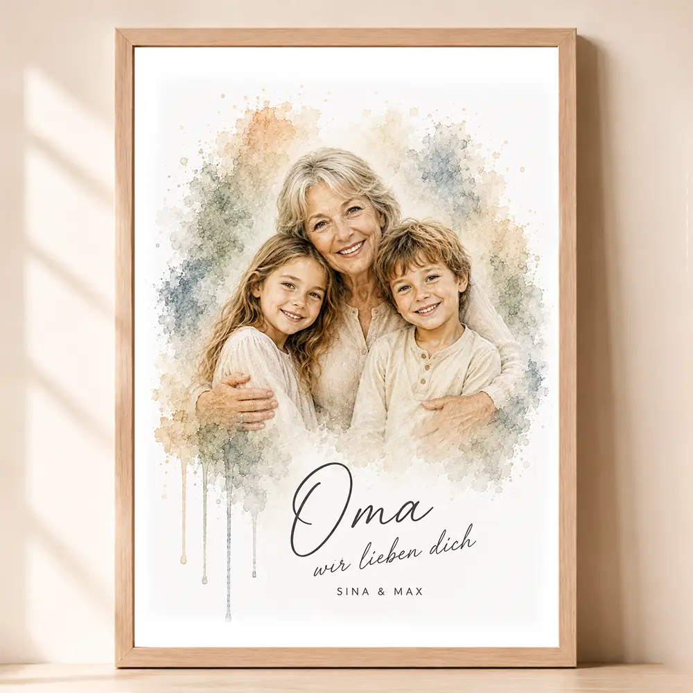 Poster Familien-Portrait "Aquarell"