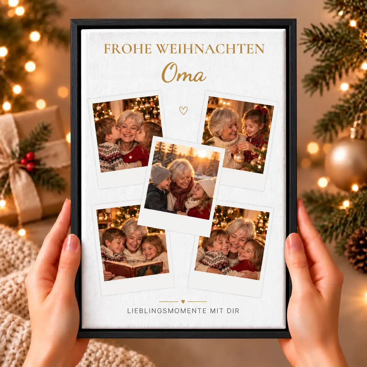 Leinwand Fotocollage "Frohe Weihnachten"