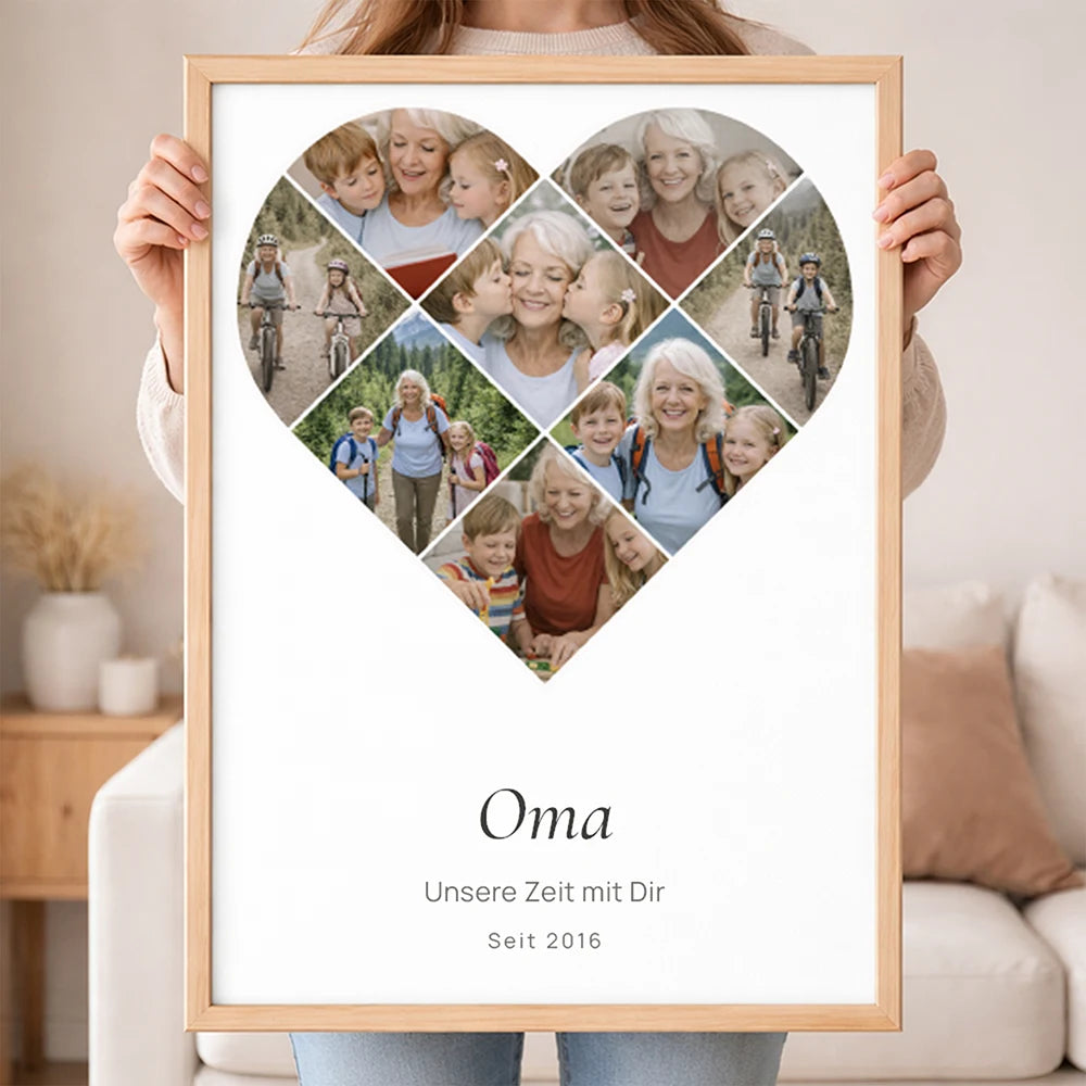 Wandbild Fotocollage "Zeit im Herzen"