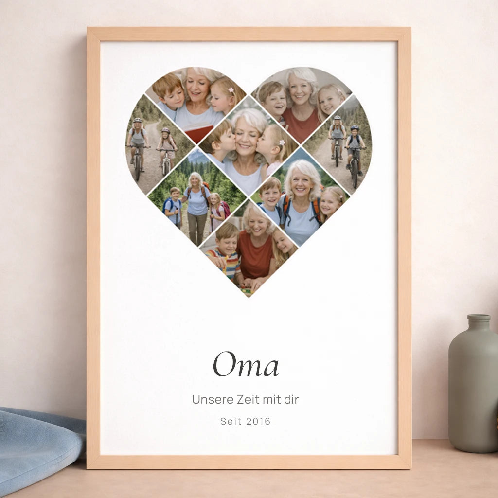 Poster Fotocollage "Zeit im Herzen"