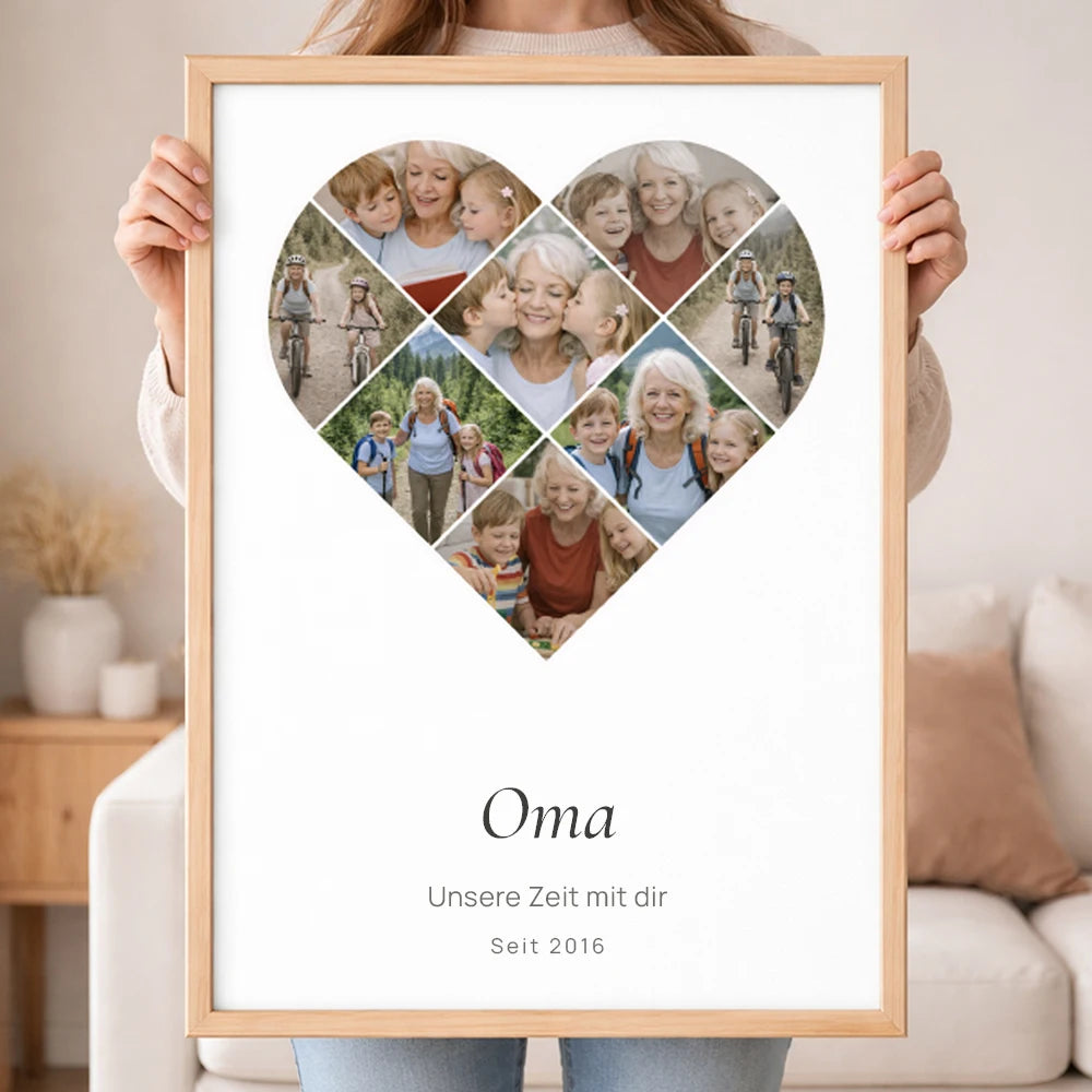 Wandbild Fotocollage "Zeit im Herzen"