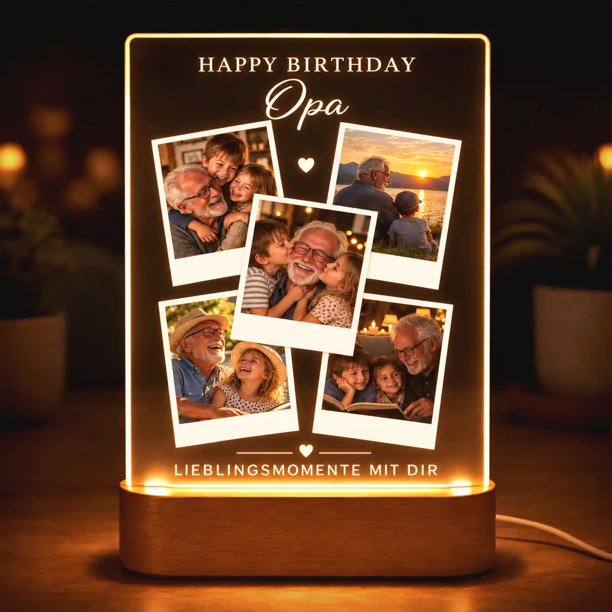 Acrylglas-Lampe Fotocollage "Geburtstag" #3