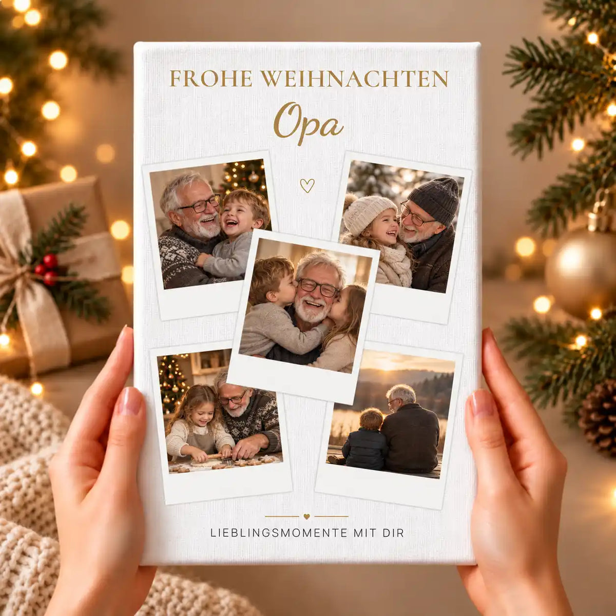 Leinwand Fotocollage "Frohe Weihnachten"