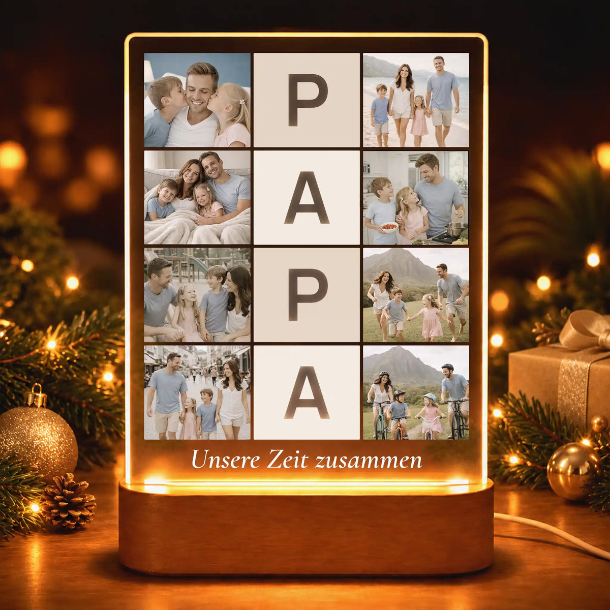 Acrylglas-Lampe Fotocollage "Lieblingsmomente Xmas 2026"
