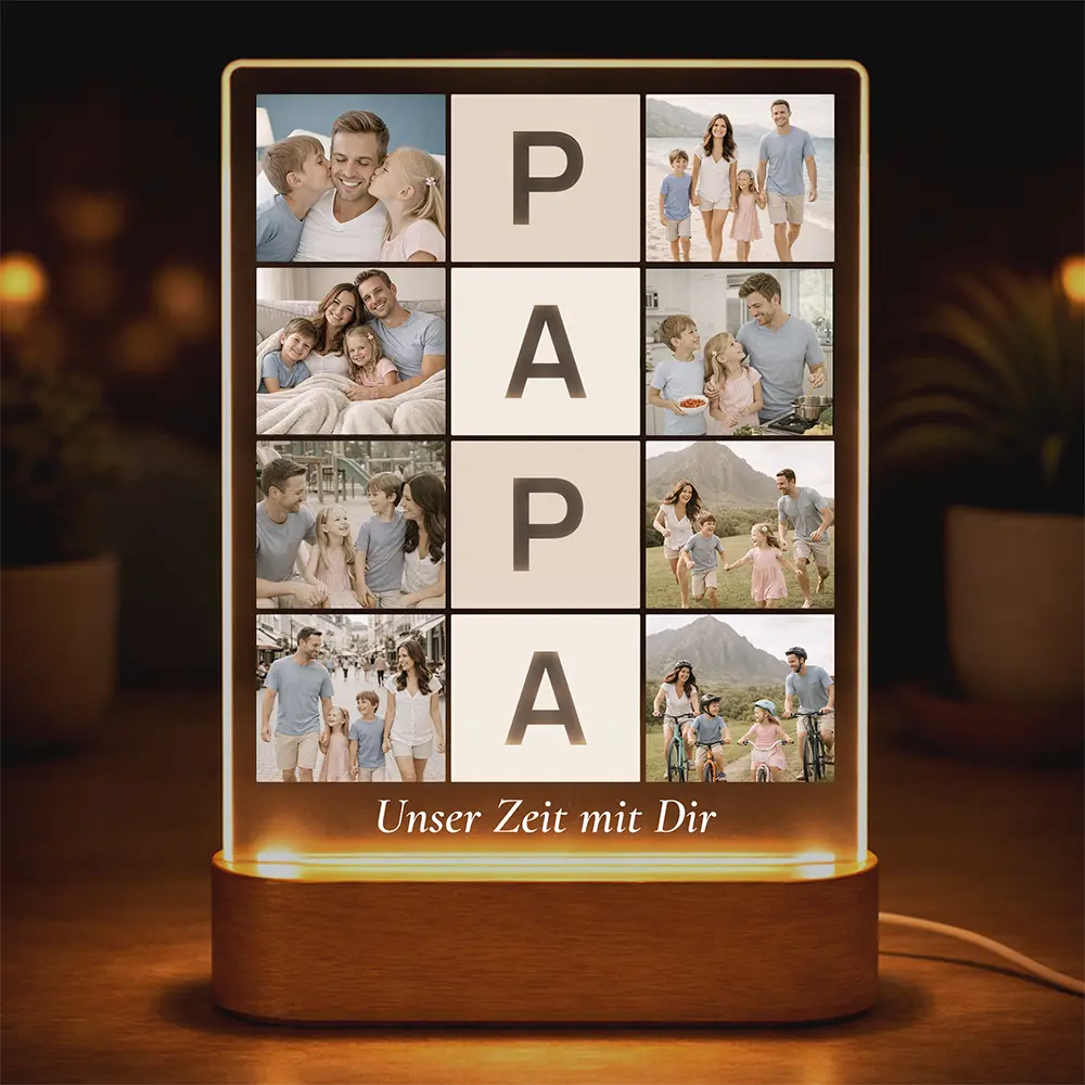 Acrylglas-Lampe Fotocollage "Lieblingsmomente"