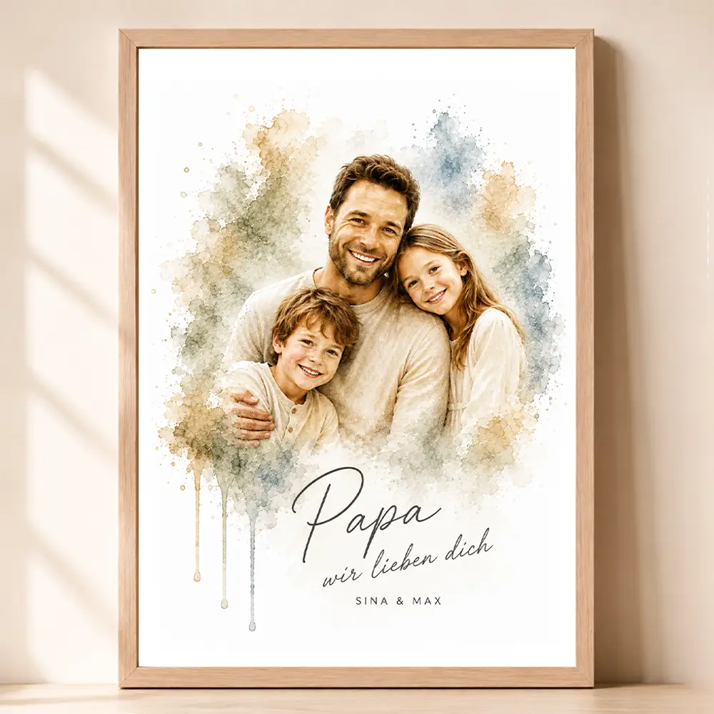 Poster Familien-Portrait "Aquarell"