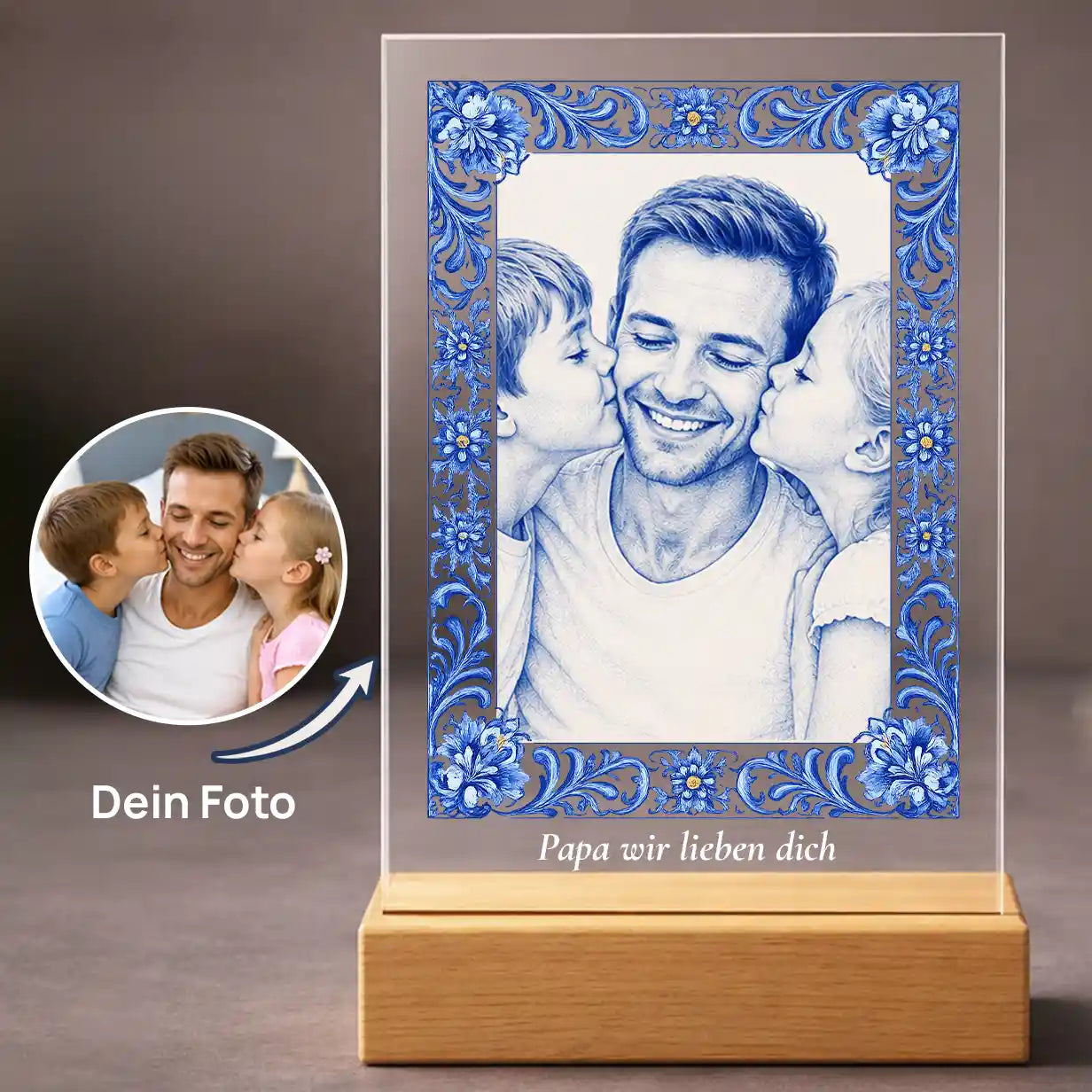 Bild auf Acrylglas "Foto Keramik Blau-Weiß Zwiebelmuster