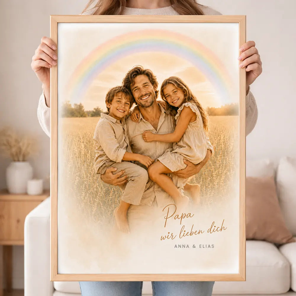 Wandbild Familien-Portrait "Regenbogen"