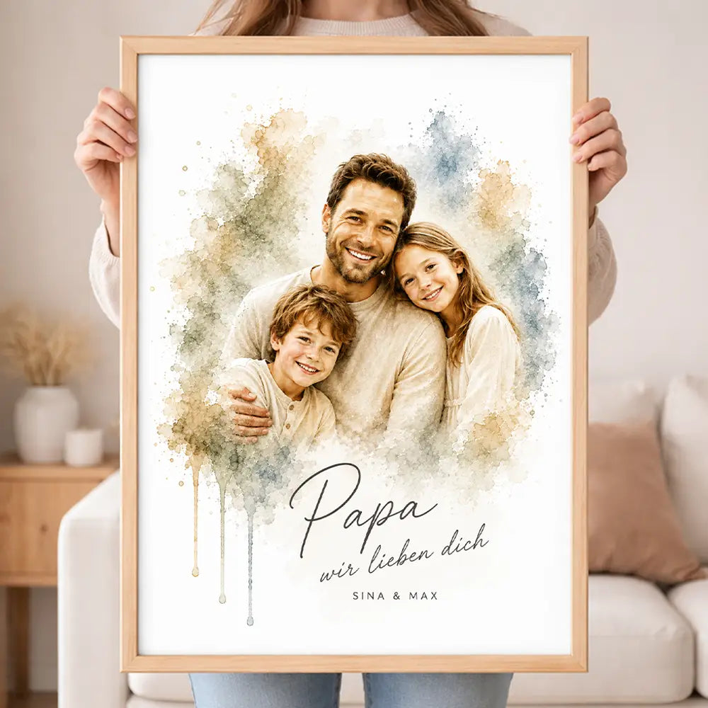 Wandbild Familien-Portrait "Aquarell"