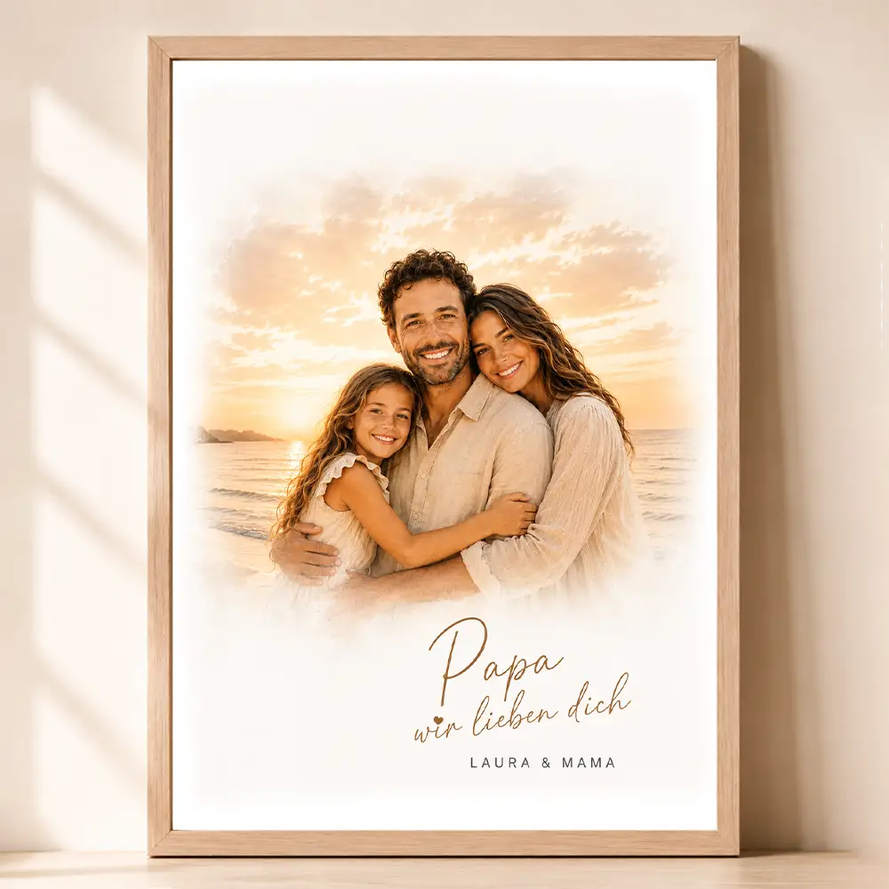 Poster Familien-Portrait "Sonnenuntergang"