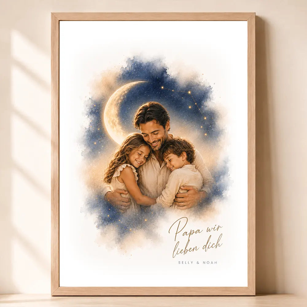 Poster Familien-Portrait "Bis zum Mond"