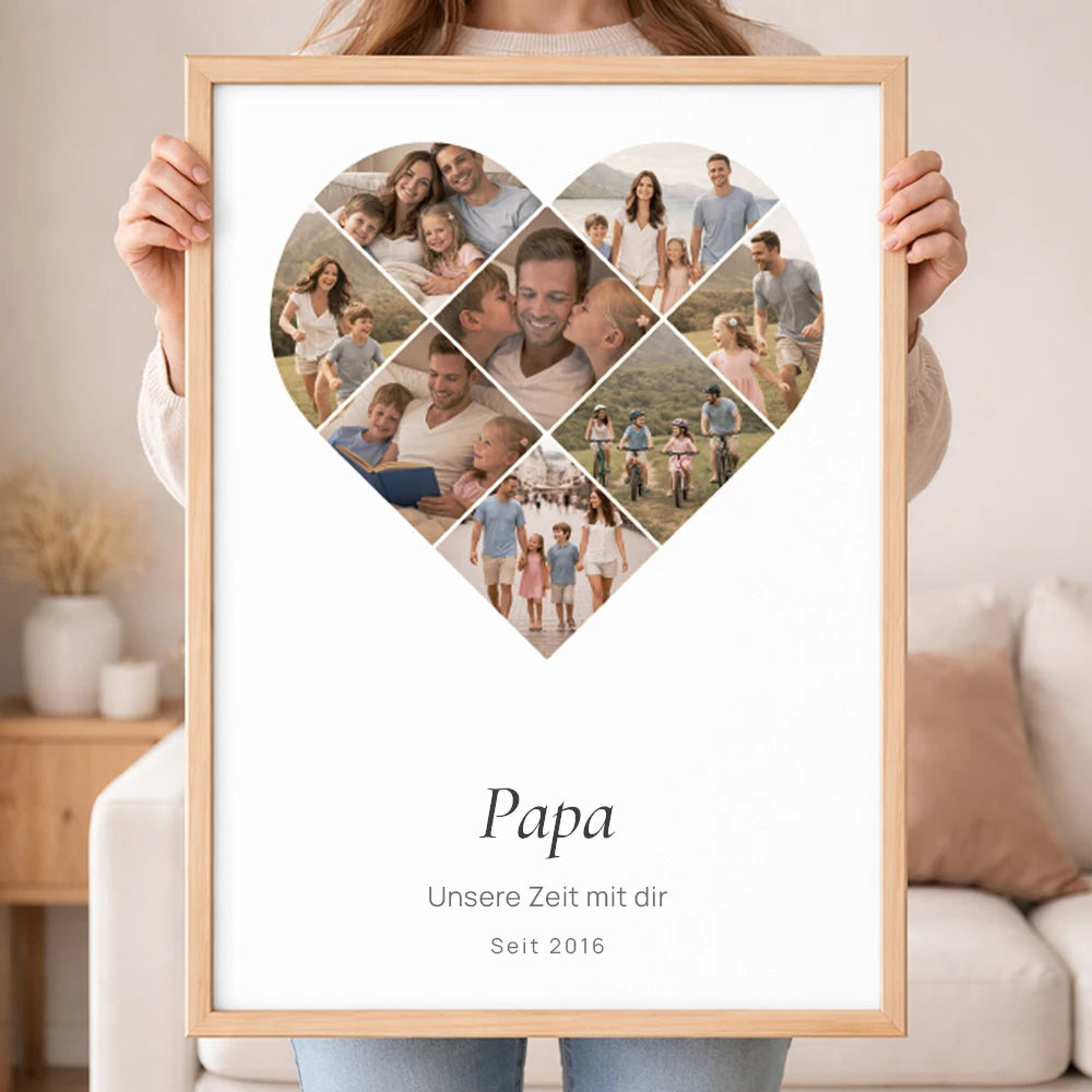 Wandbild Fotocollage "Zeit im Herzen"