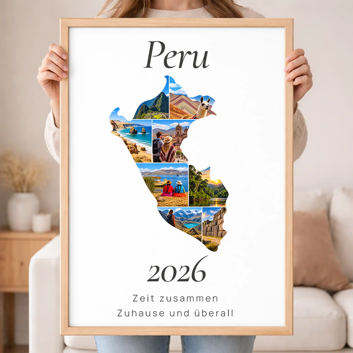 Personalisiertes Peru  Wandbild "Reisemomente" | Länder-Edition Erinnerung Urlaub Fotogeschenk Fotos Reise | Poster groß DIN A2