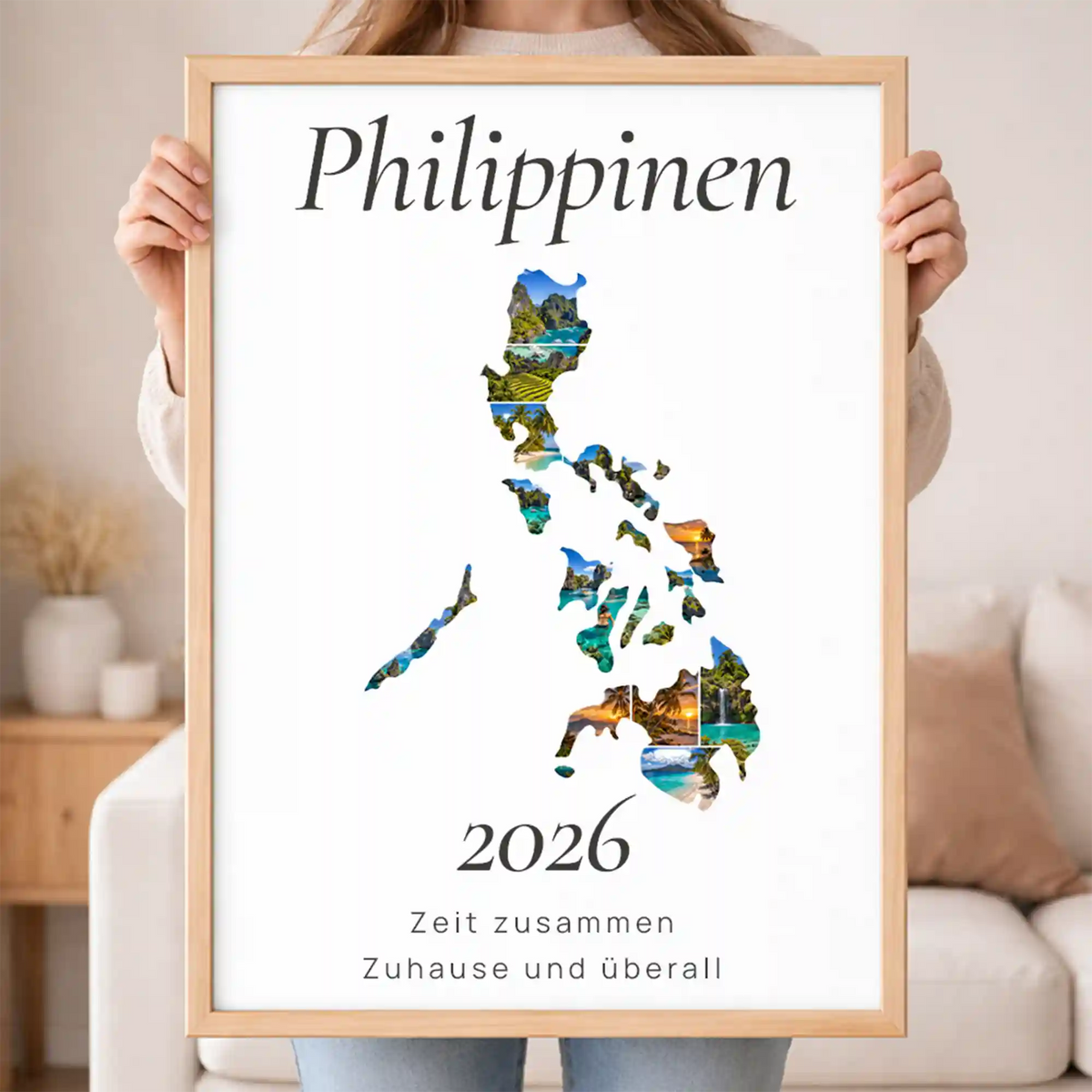 Personalisiertes Philippinen  Wandbild "Reisemomente" | Länder-Edition Erinnerung Urlaub Fotogeschenk Fotos Reise | Poster groß DIN A2