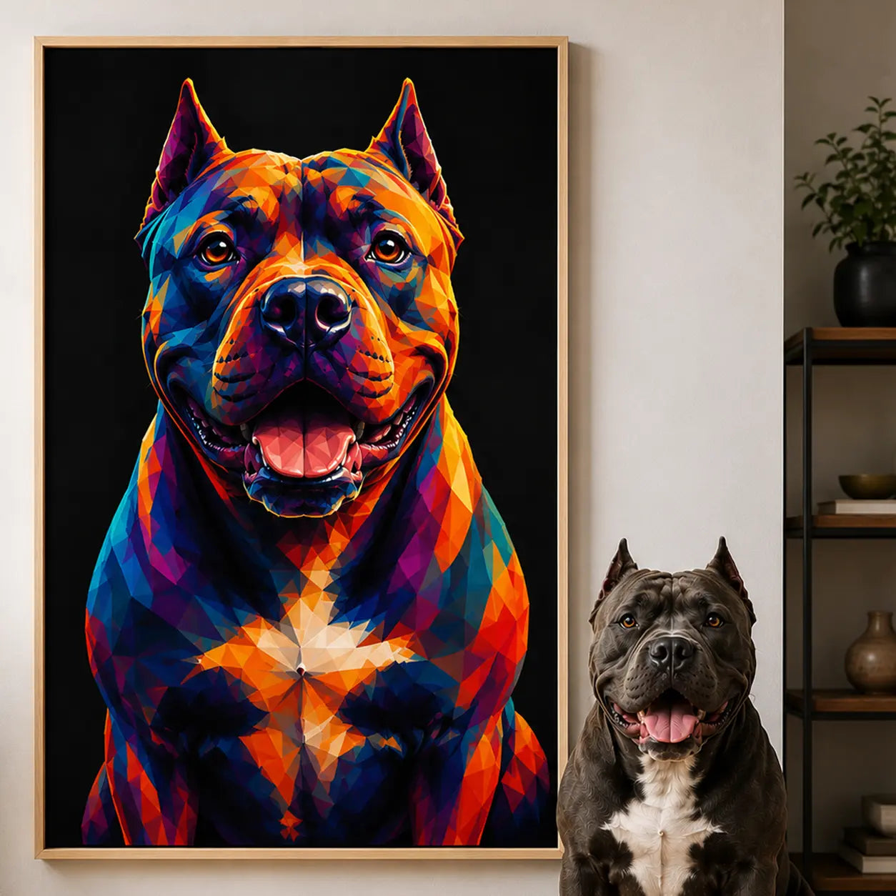 Wandbild Hunde-Portrait „Polygon"
