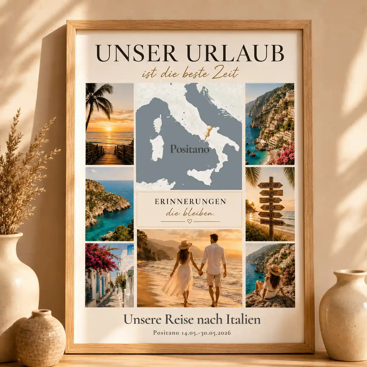 Poster "Urlaubserinnerungen mit personalisierter Karte"