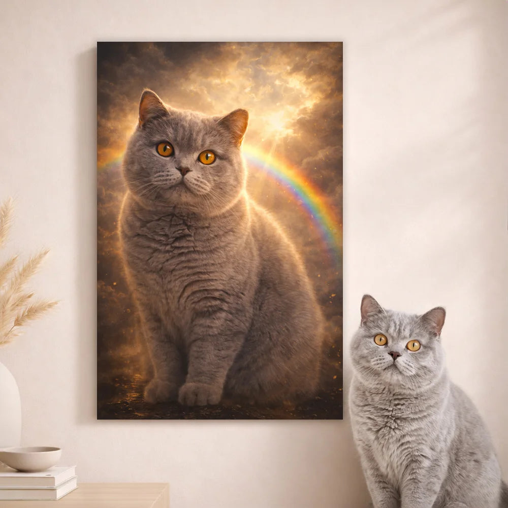 Leinwand Katzen-Portrait „Regenbogenpfote“ 