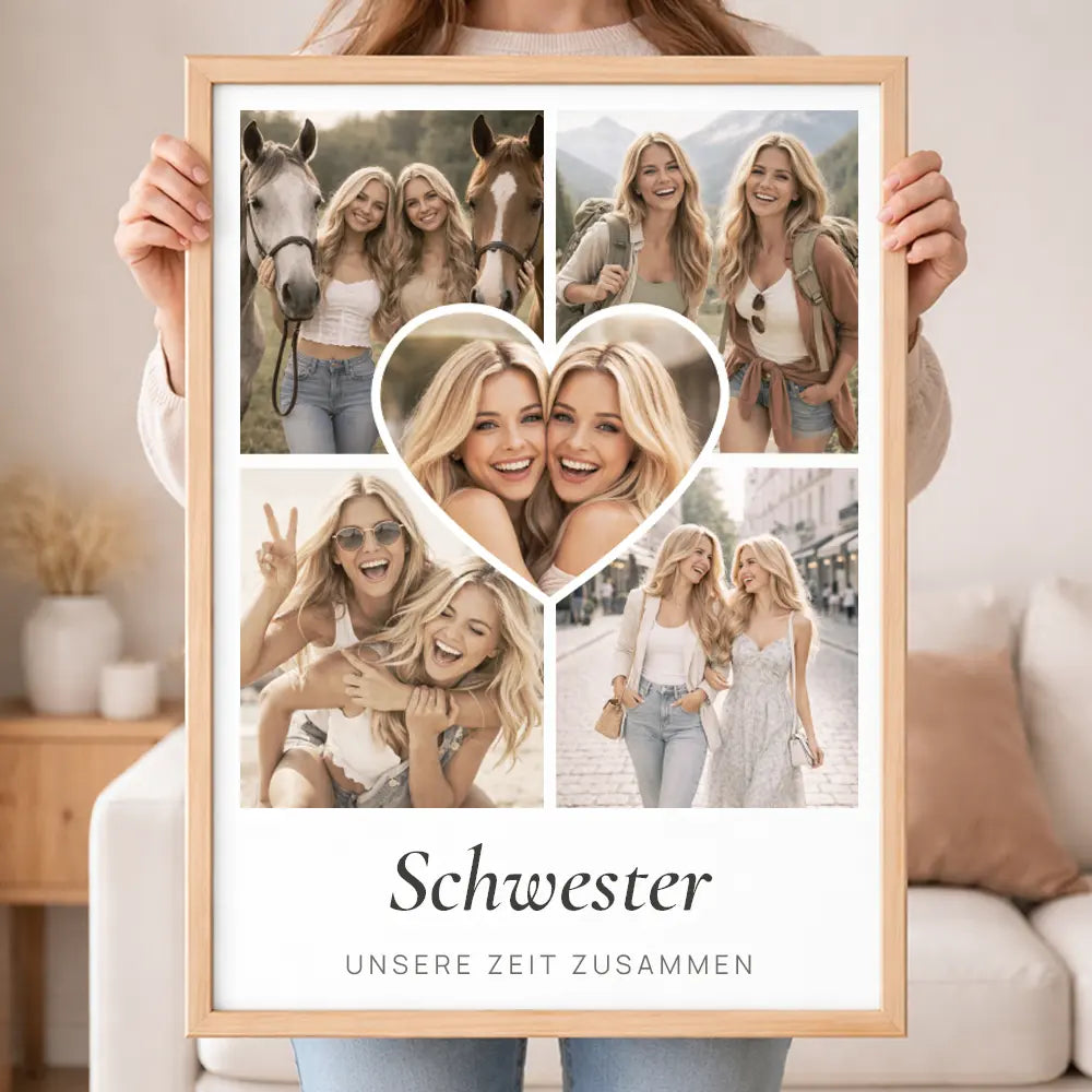 Wandbild Fotocollage "Herzmomente"