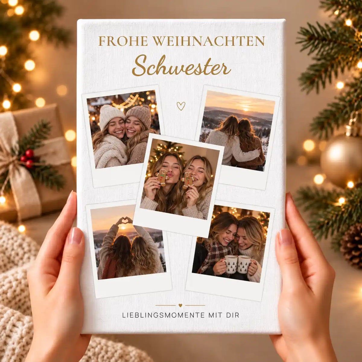 Leinwand Fotocollage "Frohe Weihnachten"
