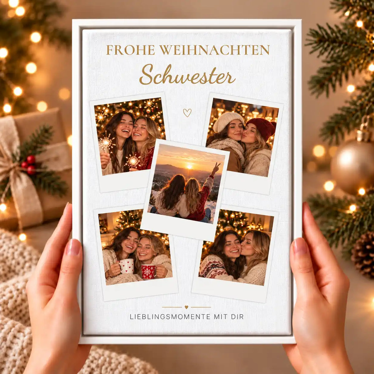 Leinwand Fotocollage "Frohe Weihnachten"