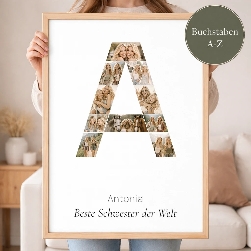 Wandbild Fotocollage "Buchstabe"