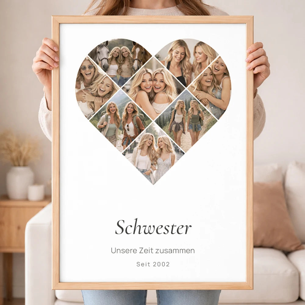 Wandbild Fotocollage "Zeit im Herzen"