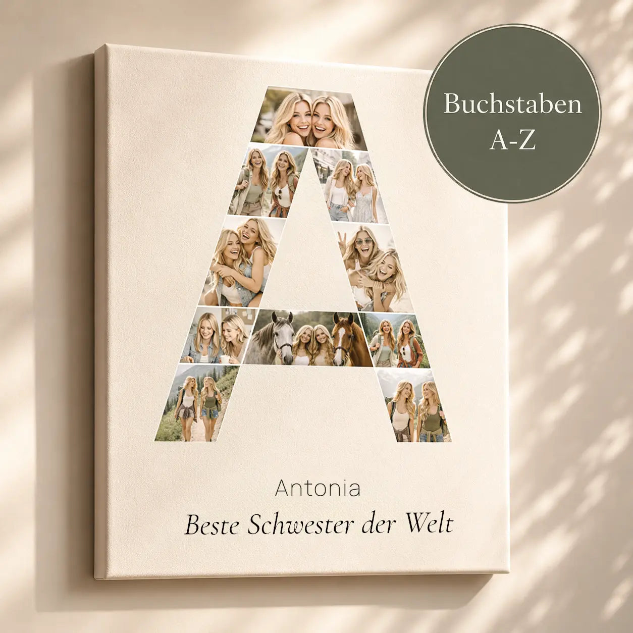 Leinwand Fotocollage "Buchstabe"